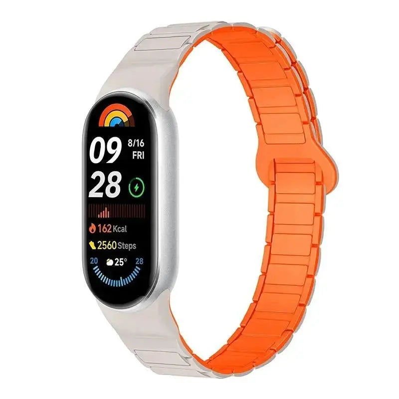 Magnetic Silicone Strap for Xiaomi Mi Band 10 9 8, Replacement Smart Bracelet, Silicone Sports Strap
