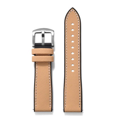 Bracelet de montre en cuir hybride de qualité supérieure, en tissu voile FKM, 18mm 20mm 22mm 24mm, en caoutchouc fluoré, pour chaque marque de montre de plongée