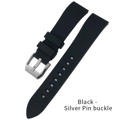 Cinturino per orologio in gomma siliconica impermeabile, 18mm, 20mm, 21mm, a sgancio rapido, fibbia deployante, ricambio per orologio Omega Rolex Huawei
