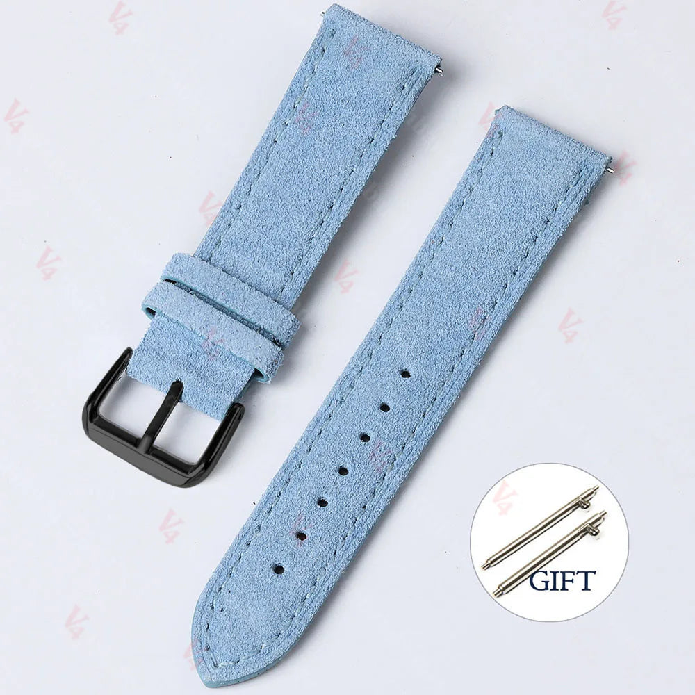 18mm 19mm 20mm 22mm Vintage daim peau de vache Bracelet de montre à la main Bracelet de montre gris marron vert Bracelet à dégagement rapide pour hommes femmes
