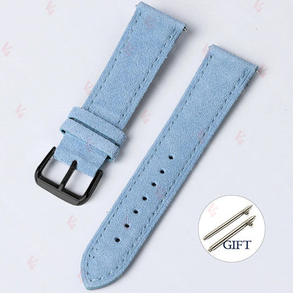 18mm 19mm 20mm 22mm Vintage daim peau de vache Bracelet de montre à la main Bracelet de montre gris marron vert Bracelet à dégagement rapide pour hommes femmes