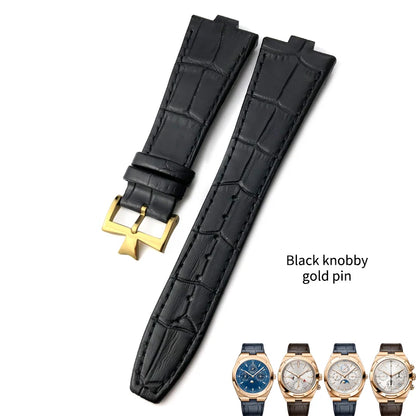 Remplacement du bracelet de montre en cuir de vachette véritable pour homme, VachAnderConstantin, cuir de veau d'outre-mer, noir, bleu, marron, bracelet, 25mm x 9mm