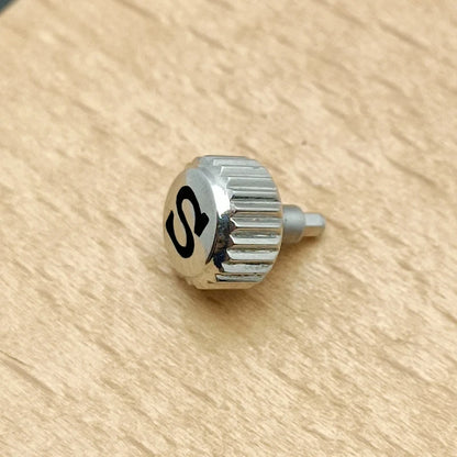 Screw-on case replacement crown, high-quality engraved and signed 'S', fits NH/35 and NH/36 movements, 3 styles with crown tube stem
