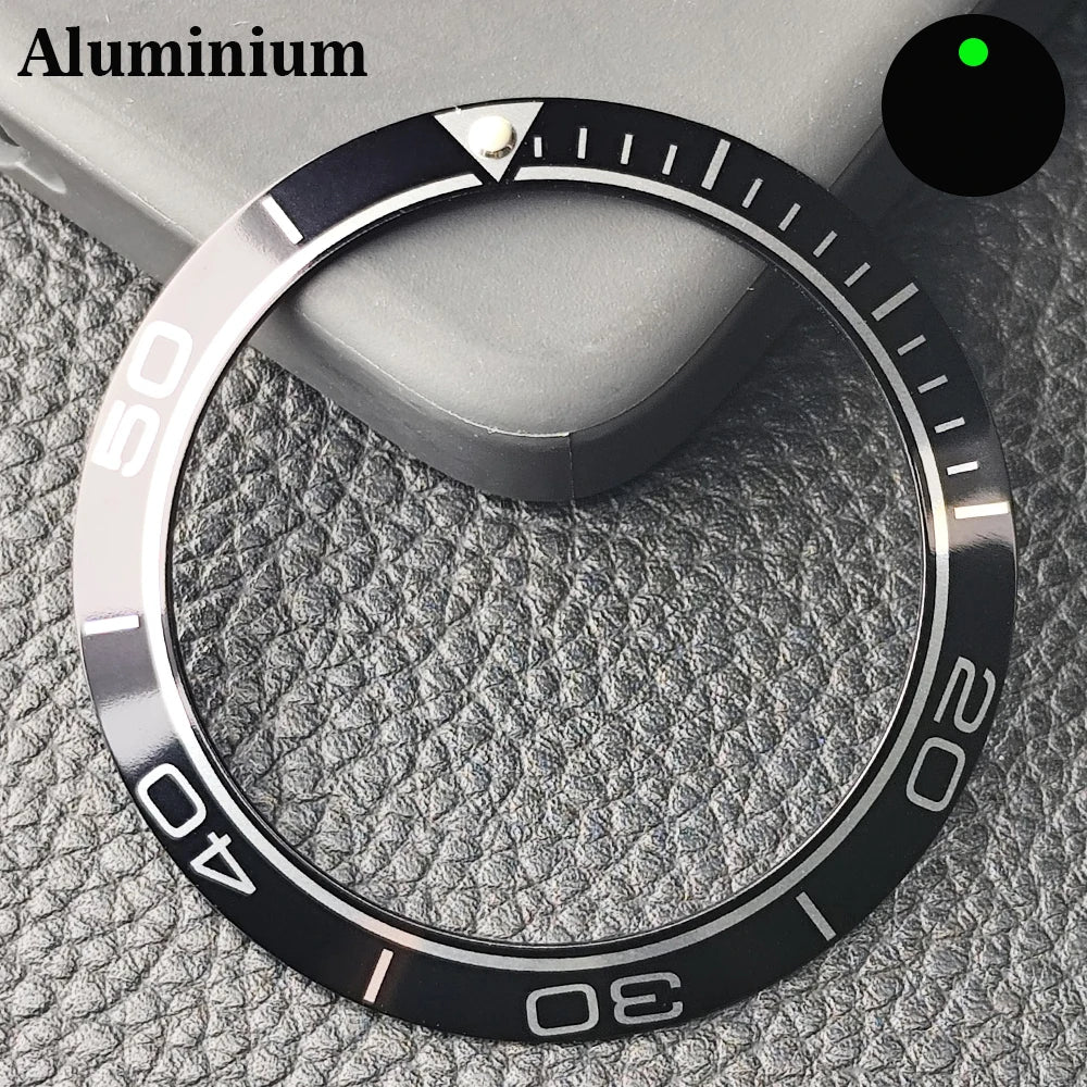 Insert de lunette incliné en céramique/aluminium 41.5mm x 32.7mm, adapté au remplacement de lunette de montre pour hommes, accessoires de montre