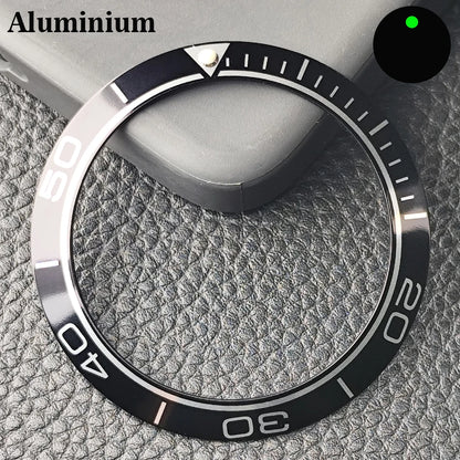 Insert de lunette incliné en céramique/aluminium 41.5mm x 32.7mm, adapté au remplacement de lunette de montre pour hommes, accessoires de montre