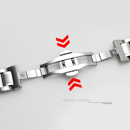Bracciale per orologio in acciaio inossidabile con estremità curva 16mm 17mm 18mm 19mm 20mm 21mm 22mm 23mm 24mm Cinturino in acciaio Bracciale in metallo
