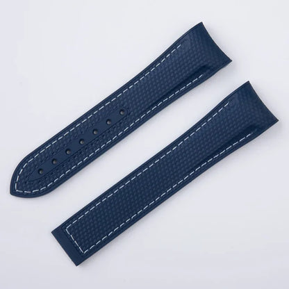 Bracelet de montre en caoutchouc fluoré FKM à motif tissé, 21mm, pour Omega Seamaster Chronograph Speedmaster Planet Ocean 600 AT150