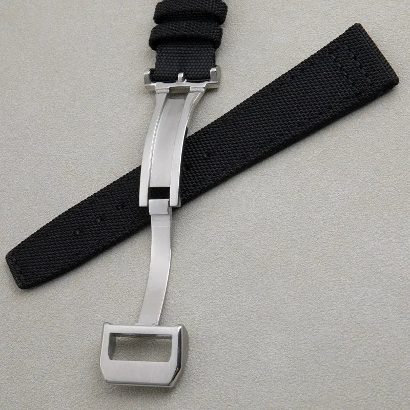 Universal Accessories Canvas and Leather Watch Strap for IWC PILOT Portugal Watch Strap 20mm 21mm 22mm Foldable Strap