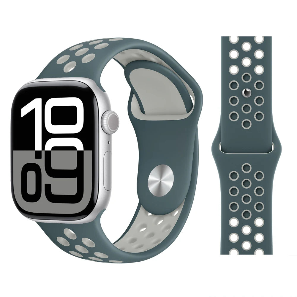 Bracelet en Silicone pour bracelets de montre Apple 46mm 44mm 45mm 40mm 41mm 42mm, Bracelet de Sport Correa iWatch série 11 10 9 SE 8 7 6 5