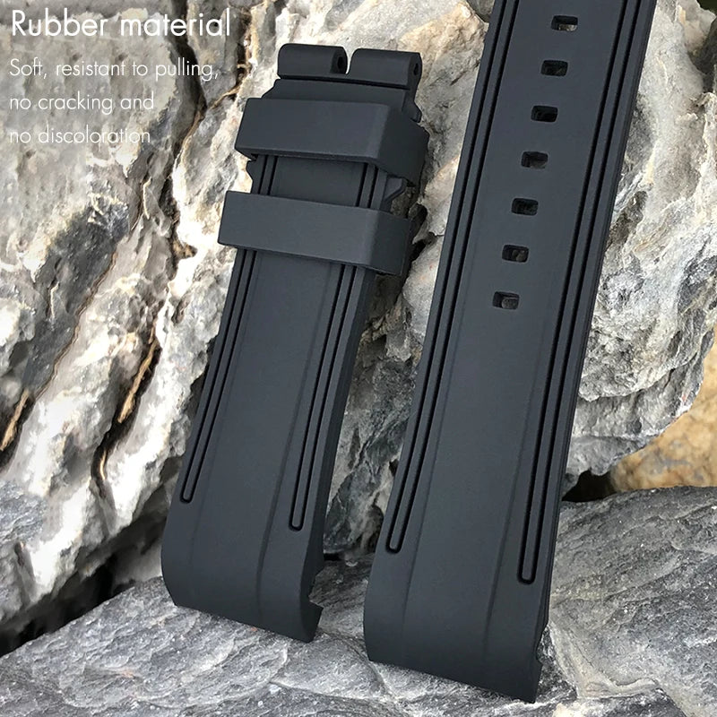 Bracelet de montre en caoutchouc à extrémités courbes de haute qualité, 24mm, pour DIESEL ON 57mm, surdimensionné, DZ7395, DZ7396, DZ7370, DZ7333, bracelet de montre pour hommes