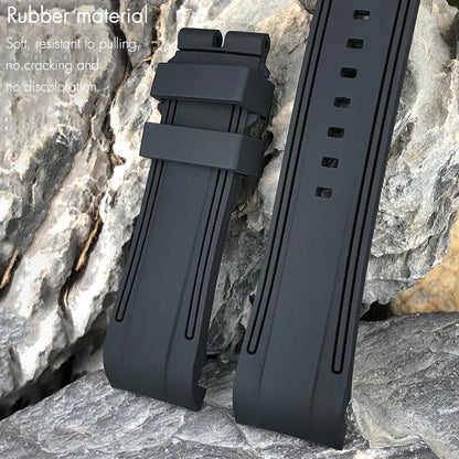 Bracelet de montre en caoutchouc à extrémités courbes de haute qualité, 24mm, pour DIESEL ON 57mm, surdimensionné, DZ7395, DZ7396, DZ7370, DZ7333, bracelet de montre pour hommes