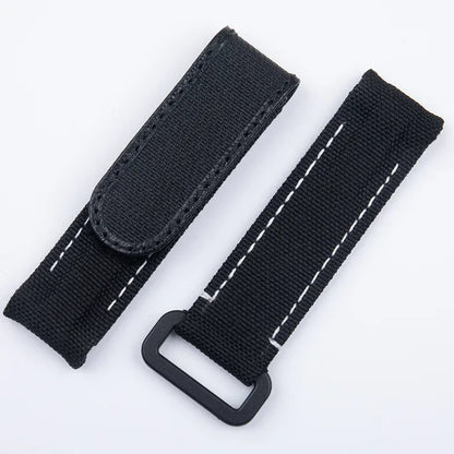 Bracelet de montre en nylon et cuir noir et blanc, 20 mm, extrémités courbées, deux barres à ressort, réglable, pour Rolex DAYTONA SUBMARINER diw Wat
