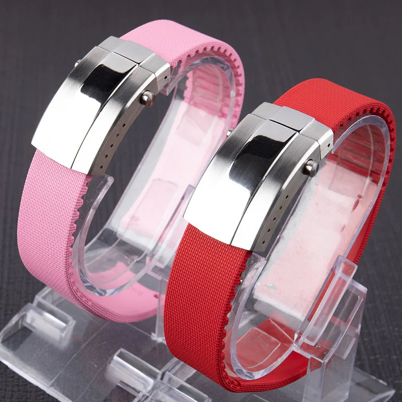 Cinturino per orologio in gomma FKM con estremità curve a sgancio rapido CTS 20/21/22 mm, dimensione regolabile, fibbia deployante, per Omega, Mido, Seiko, IWC, S