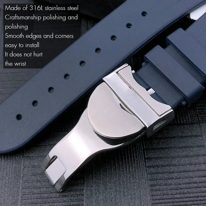 Каучуковый ремешок для часов, 20 мм 22 мм, для Tudor Black Bay PELAGOS, высокое качество, черный, синий, красный, силикон, раскладывающаяся застежка