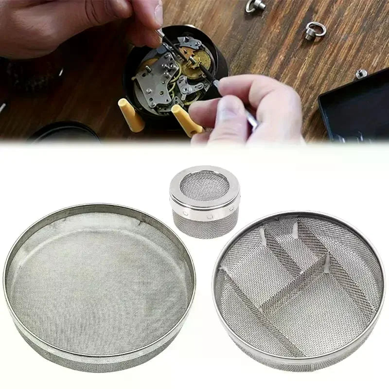 Panier en maille d'acier inoxydable pour nettoyeur à ultrasons, multi-tailles pour montres, bijoux et lunettes