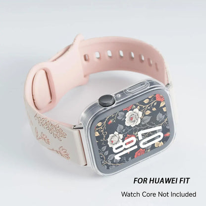 Bracelet + case for Huawei Watch Fit 4 / 4 Pro, TPU protective case, floral sport strap for Huawei Fit 4 4pro 3