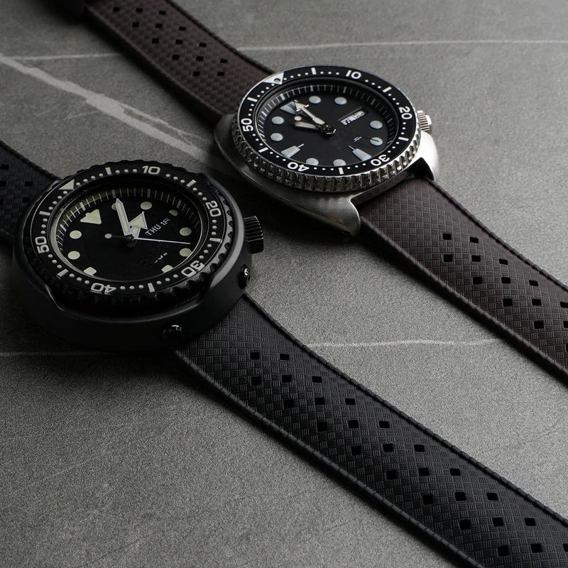 Bracelet de montre en caoutchouc fluoré, 20mm 22mm, libération rapide, Sport, étanche, FKM, pour hommes et femmes, bracelet de remplacement pour Seiko pour Citizen