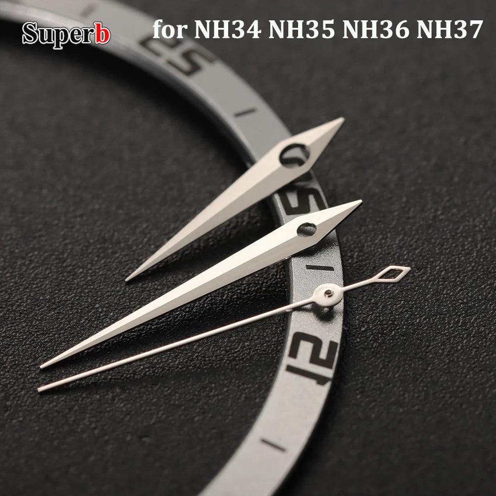 Aiguilles de montre polies style cocktail pour NH34 NH35 NH36 NH37 avec boîte, aiguilles de montre, accessoires pour montres