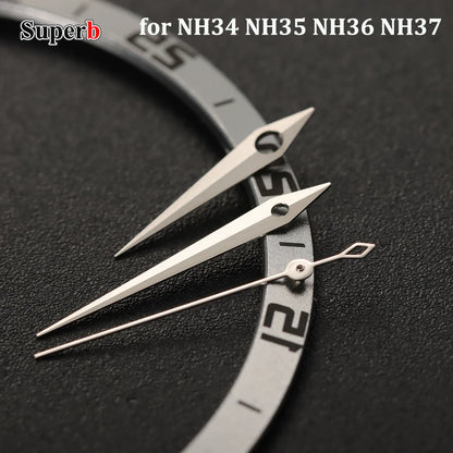Aiguilles de montre polies style cocktail pour NH34 NH35 NH36 NH37 avec boîte, aiguilles de montre, accessoires pour montres