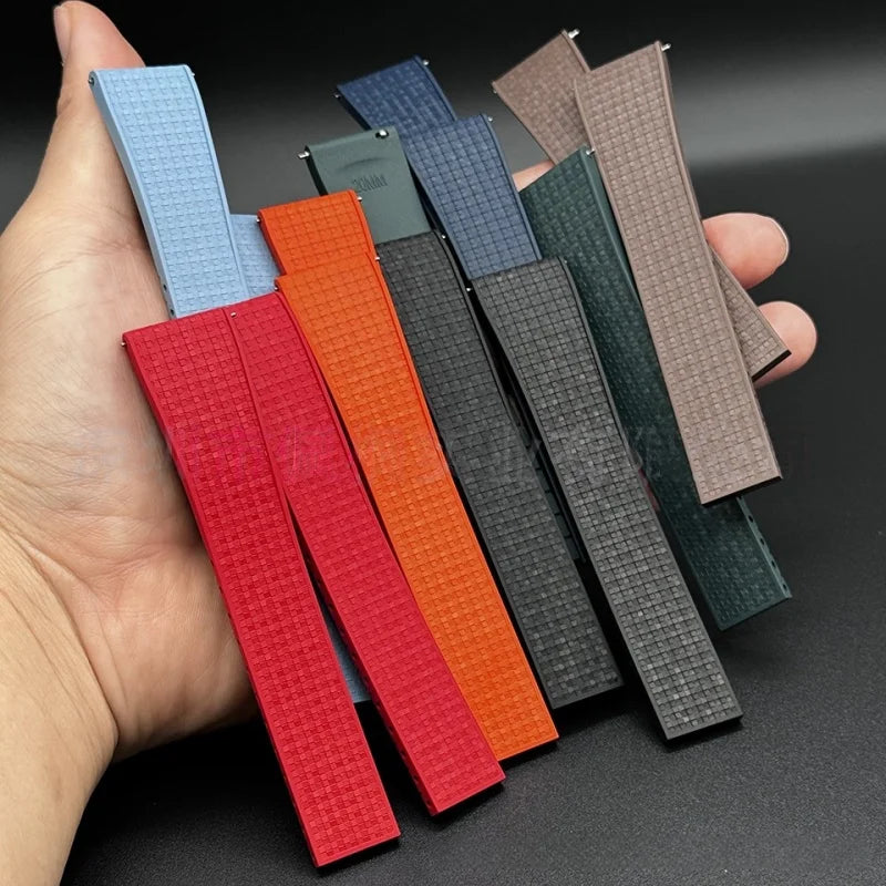 Hochwertiges Kautschuk-Uhrenarmband 18/19/20/21/22 mm, FKM-Uhrenarmband, modisches Herrenarmband für Seiko Rolex Omega