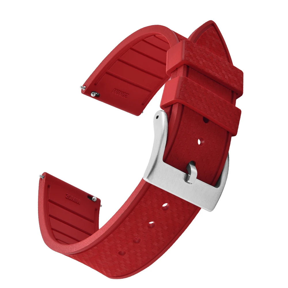 FKM Mosaic Rubber Watch Strap, 20mm 22mm, Quick Release, for Sport Diver, for Rolex Seiko Omega Cartier, Universal Belt