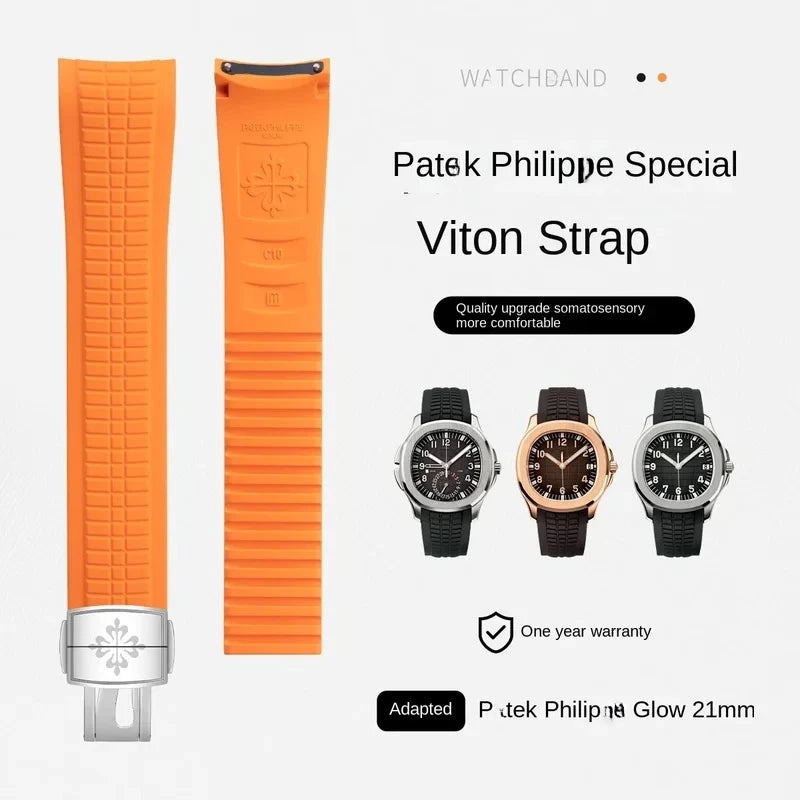 Nouveau Compatible avec Pate Philippe véritable Aquanaut Nautilus 5164/5167/5168/5968 hommes montre bracelet en caoutchouc fluoré Wacth bandes 2025