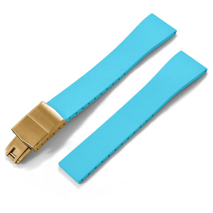 Nouveau bracelet de montre CTS FKM boucle en or papillon à dégagement rapide 16mm 18mm 19mm 20mm 21mm 22mm bracelets de montre en caoutchouc CTS pour couper à la taille