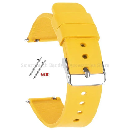 10mm 12mm 14mm 15mm 16mm 18mm 20mm 21mm 22mm 24mm Silicone Watch Band Quick Release Watch Strap for Men Women Universal Wristband