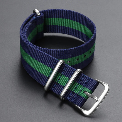 Cinturino per orologio in nylon intrecciato passante singolo da 14 mm, 16 mm, 18 mm, 20 mm, 22 mm, in tela, per uomo e donna, stile militare e sportivo