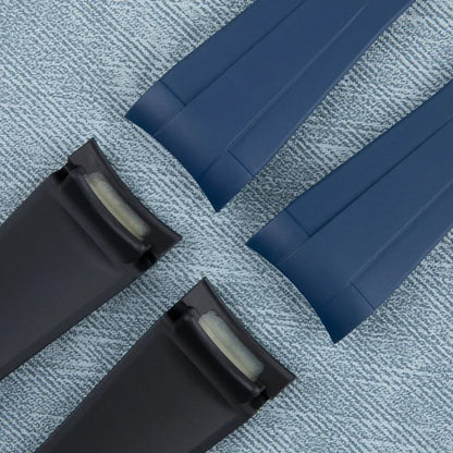 FKM Fluoro Rubber Watch Strap Natural for Rolex 20mm Submariner Daytona OYSTERFLEX GMT with Deployant Clasp