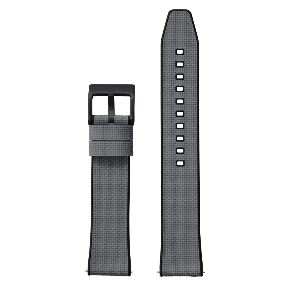 Cinturino in gomma FKM in tela per vela 18mm 19mm 20mm 21mm 22mm 24mm, top FKM a sgancio rapido + base FKM, vestibilità perfetta, cinturino universale piatto per orologio