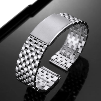 Bracelet de montre en acier inoxydable 20 mm 22 mm pour Omega pour Seiko, bracelet métallique à extrémités plates, bracelet de remplacement pour affaires, accessoires de montre