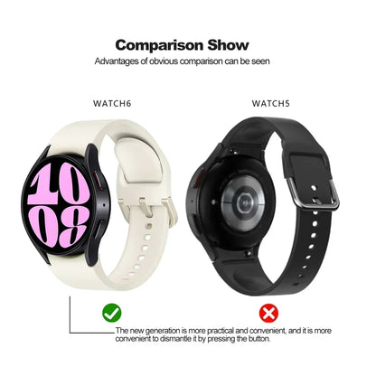 Bracelet en Silicone pour Samsung Galaxy watch 6 4 Classic, 47mm 43mm 46mm, bracelet de remplacement original incurvé pour montre 7 6 5 4 40mm 44mm