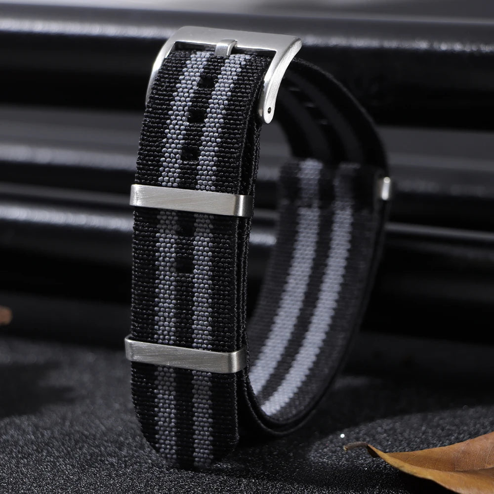 Washable Elastic Nylon Watch Strap for IWC Tissot 60s French Troops Parachute Bag, 18mm 20mm 22mm, Outdoor Sports Bracelet
