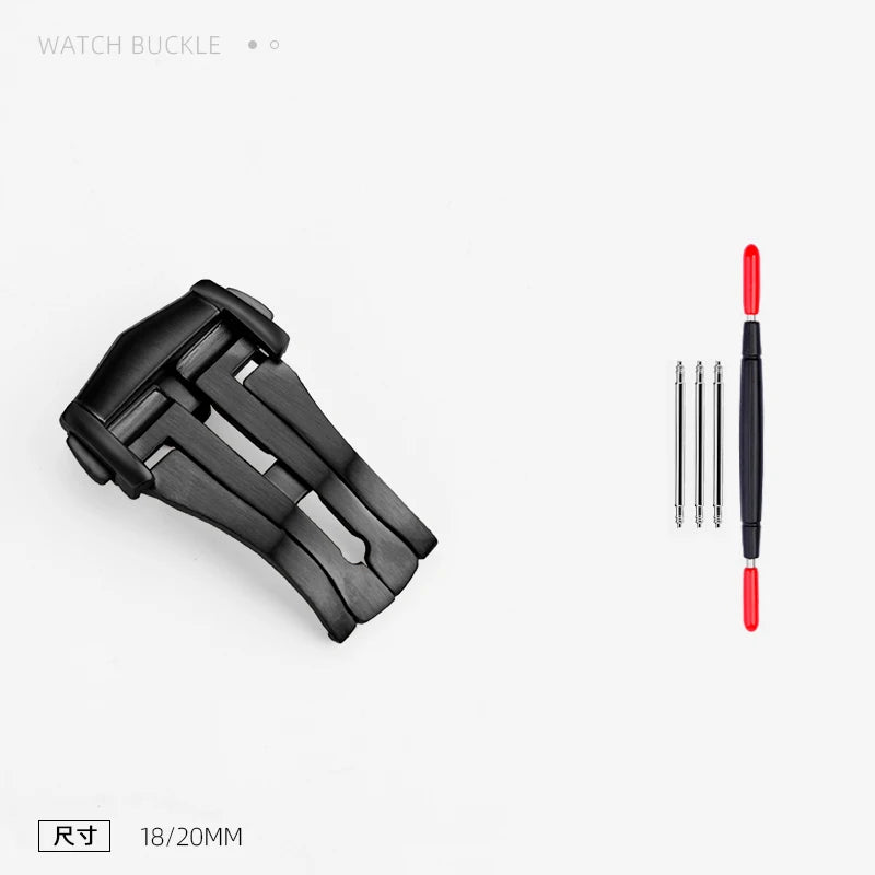 Fibbia deployante per cinturino Omega in pelle/gomma, chiusura deployante in metallo, in acciaio inossidabile, accessori per fibbia dell'orologio, 16mm 18mm 20mm
