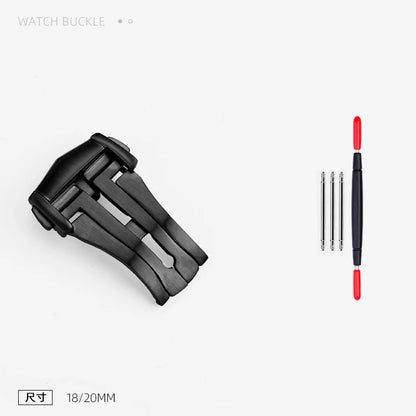 Fibbia deployante per cinturino Omega in pelle/gomma, chiusura deployante in metallo, in acciaio inossidabile, accessori per fibbia dell'orologio, 16mm 18mm 20mm