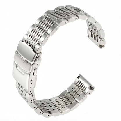 Luxury Solid Link Stainless Steel Watch Bracelet, Folding Clasp, Security Watch Strap Replacement, 18mm, 22mm, 20mm