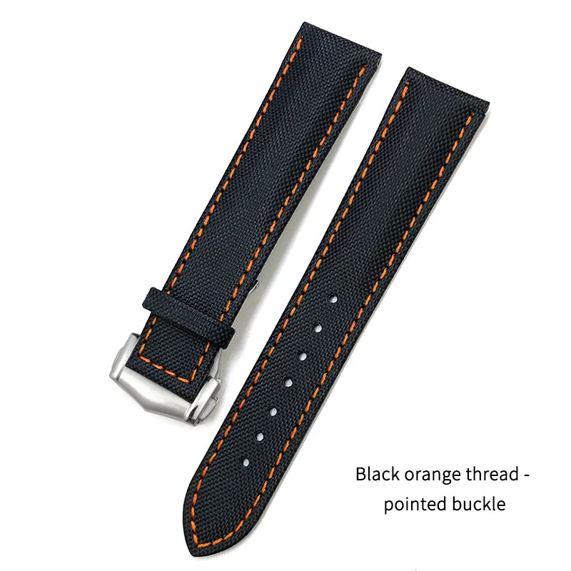Cowhide Nylon Watch Strap for Omega Seamaster, SEIKO, IWC, Longines, Tudor, 19mm, 20mm, 21mm, 22mm, Fabric Canvas Watchband