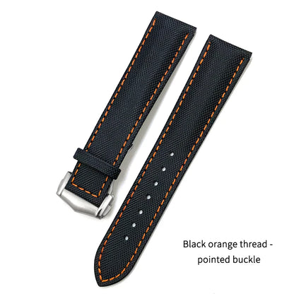 Cowhide Nylon Watch Strap for Omega Seamaster, SEIKO, IWC, Longines, Tudor, 19mm, 20mm, 21mm, 22mm, Fabric Canvas Watchband