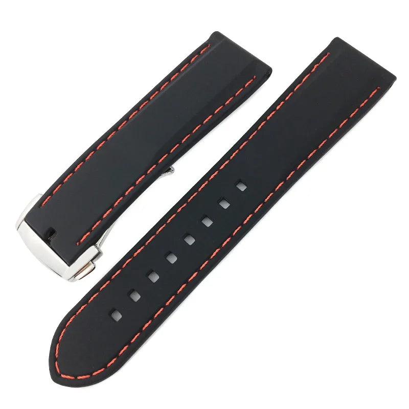 Soft Natural Rubber Watch Strap, 18mm 20mm 22mm, Suitable for HUAWEI GT SEIKO SKX IWC Tudor 19mm 21mm, Silicone for Tissot Diving Bracelet