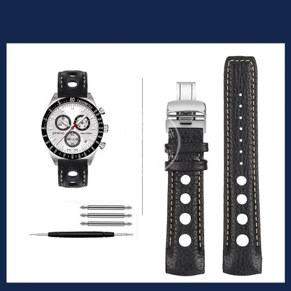 Ремешок для часов Tissot T-Sport PRS 516 T044.430.A / T044.417.A, 20 мм, из воловьей кожи с изогнутым креплением и застежкой-бабочкой