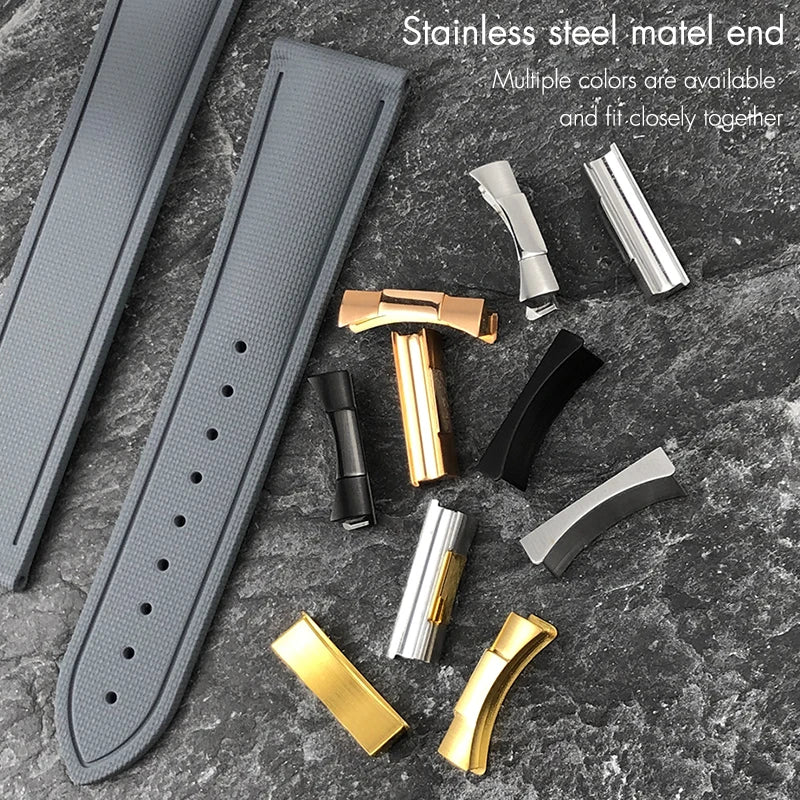 Cinturino per orologio flessibile in gomma fluorurata FKM di alta qualità, 20/21 mm, cinturino per orologio da immersione per Omega Aqua Terra Seamaster 300 Rolex GMT Submariner