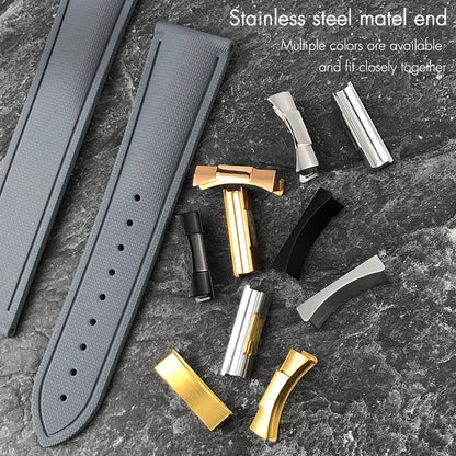 Cinturino per orologio flessibile in gomma fluorurata FKM di alta qualità, 20/21 mm, cinturino per orologio da immersione per Omega Aqua Terra Seamaster 300 Rolex GMT Submariner