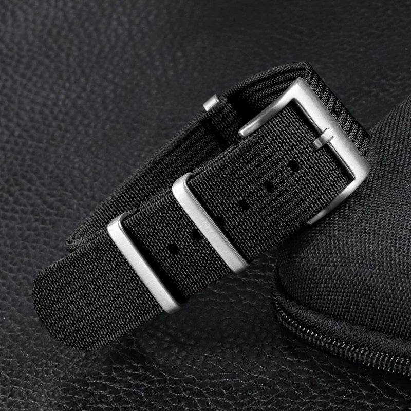 Cinturino per orologio in nylon di alta qualità, 18/20/22 mm, marrone, verde, nero, per uso militare, casual, sportivo, di ricambio