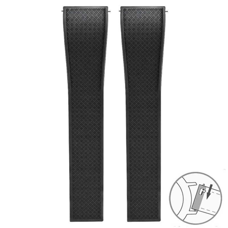 Bracelet montre Racing / Aviateur en caoutchouc Premium - Rapide, Boucle Déployante - A Découper