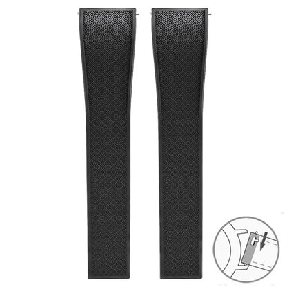 Bracelet montre Racing / Aviateur en caoutchouc Premium - Rapide, Boucle Déployante - A Découper