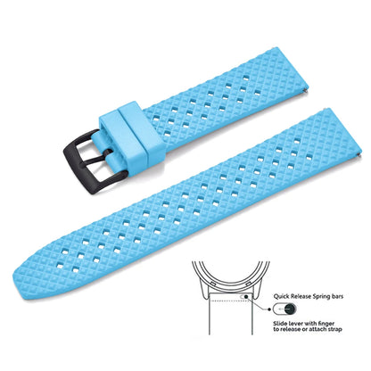 Bracelets de montre en caoutchouc FKM tropical premium 20 mm 22 mm à dégagement rapide, motif nid d'abeille, respirants et poreux pour Seiko SRP775