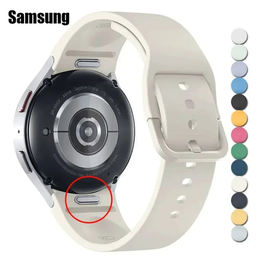 Cinturino in silicone per Samsung Galaxy Watch 6 4 Classic, 47mm 43mm 46mm, cinturino di ricambio originale curvo per Watch 7 6 5 4 40mm 44mm