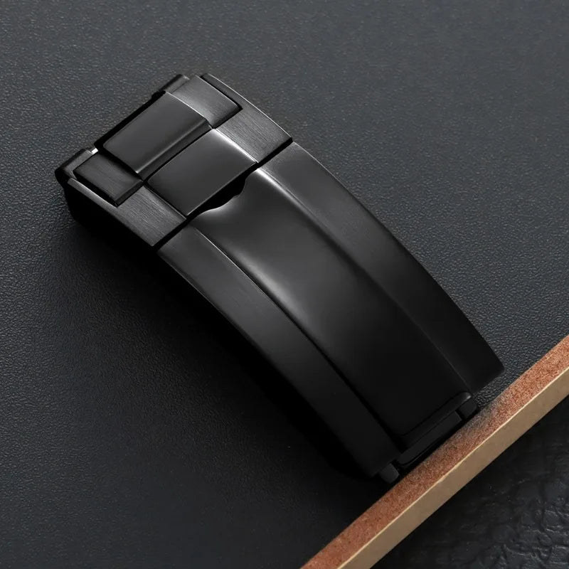 For Rolex Submariner Oysterflex Daytona GMT 9mm 16mm Stainless Steel Double Security Folding Watch Buckle Clasps Solid Watch Button
