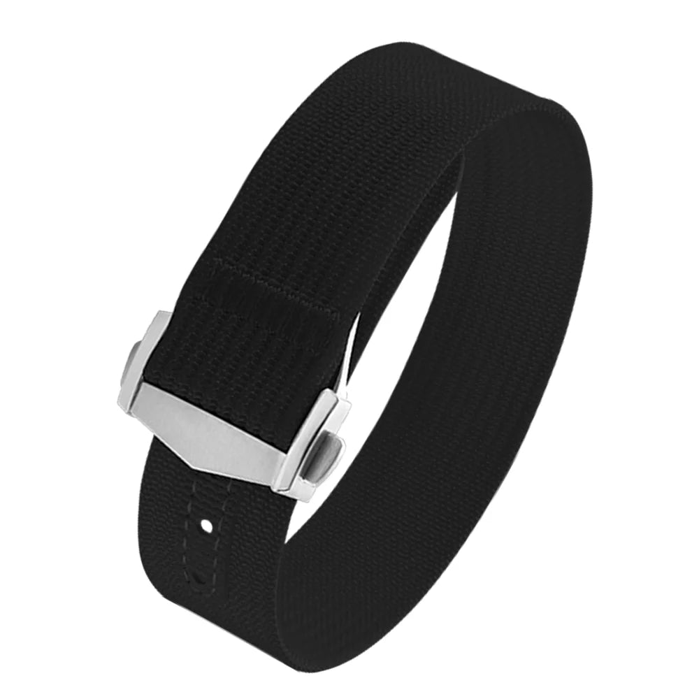 Canvas and Nylon Watch Strap, 18-20-22mm, for Omega X Swatch MoonSwatch for Seiko Men Women Sport, Waterproof, Folding Buckle